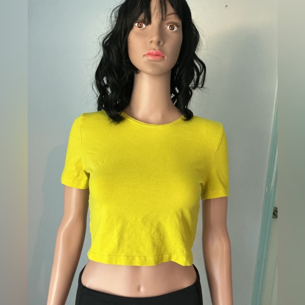 Zara Yellow Women's Crop Top Sz M